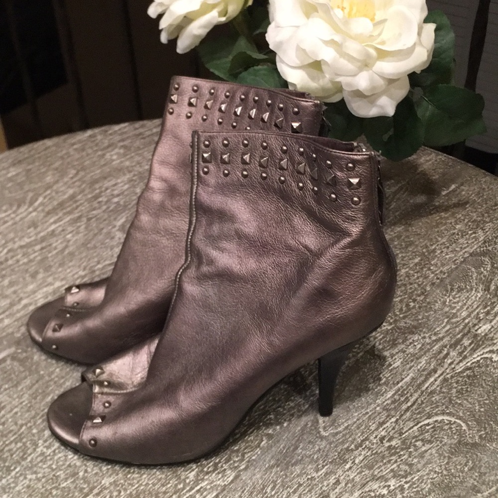 Fergie Pewter Metallic embellished Ankle boots